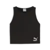 Puma CLASSICS Ribbed Crop Top Kadın Siyah Cop T-Shirt