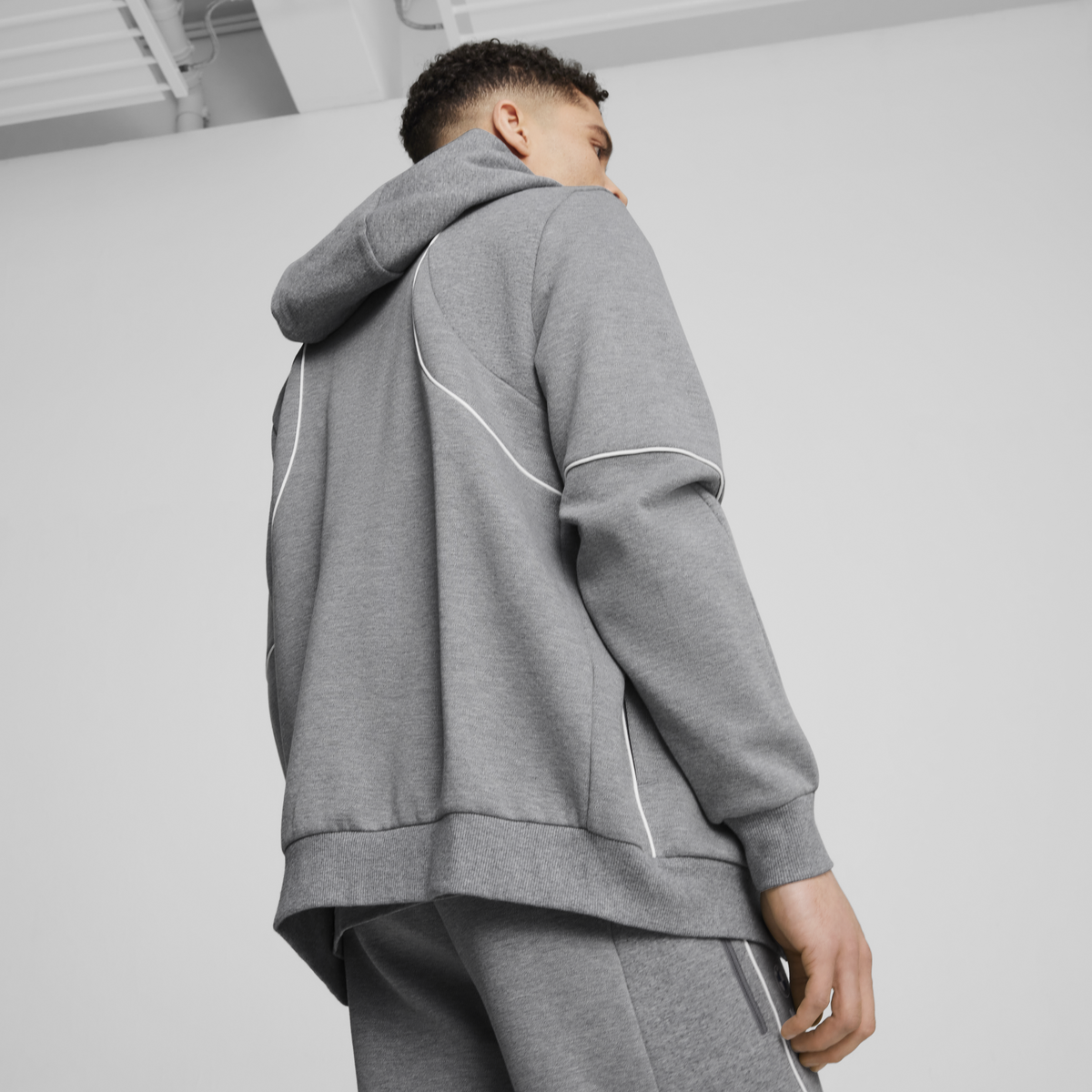 Puma BMW MMS HOODED SWEAT JKT Gri Erkek Sweatshirt
