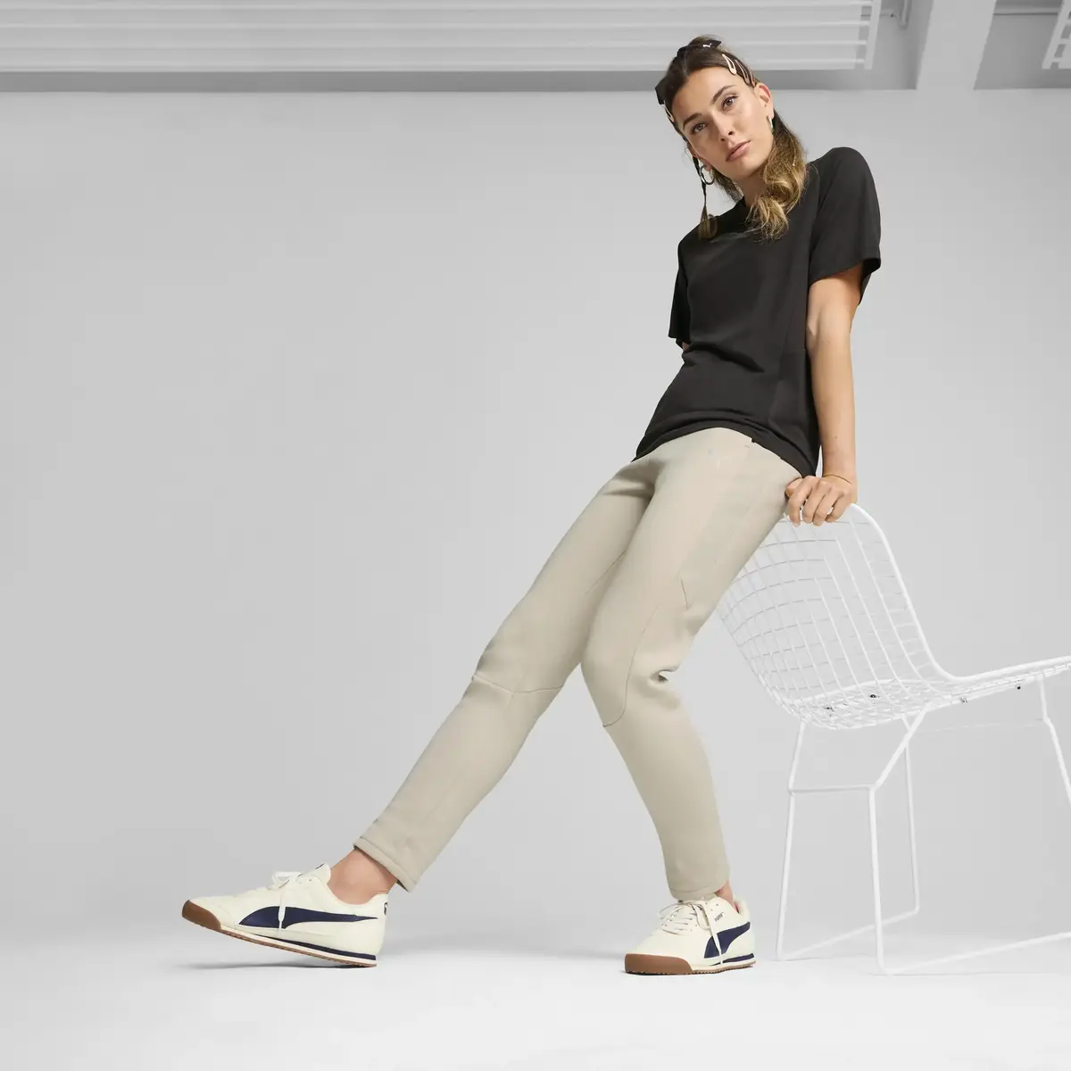 Puma EVOSTRIPE Pants op Bej Kadın Eşofman Altı