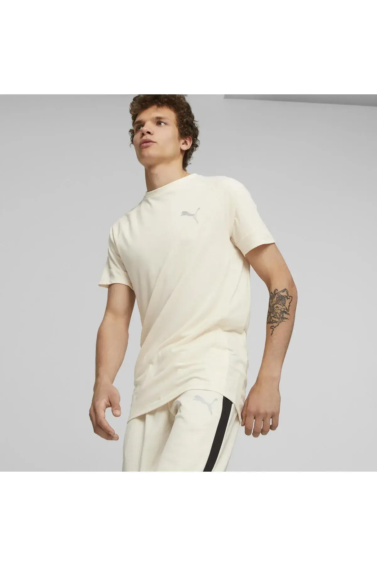 Puma EVOSTRIPE Tee Kırık Beyaz Erkek T-Shirt
