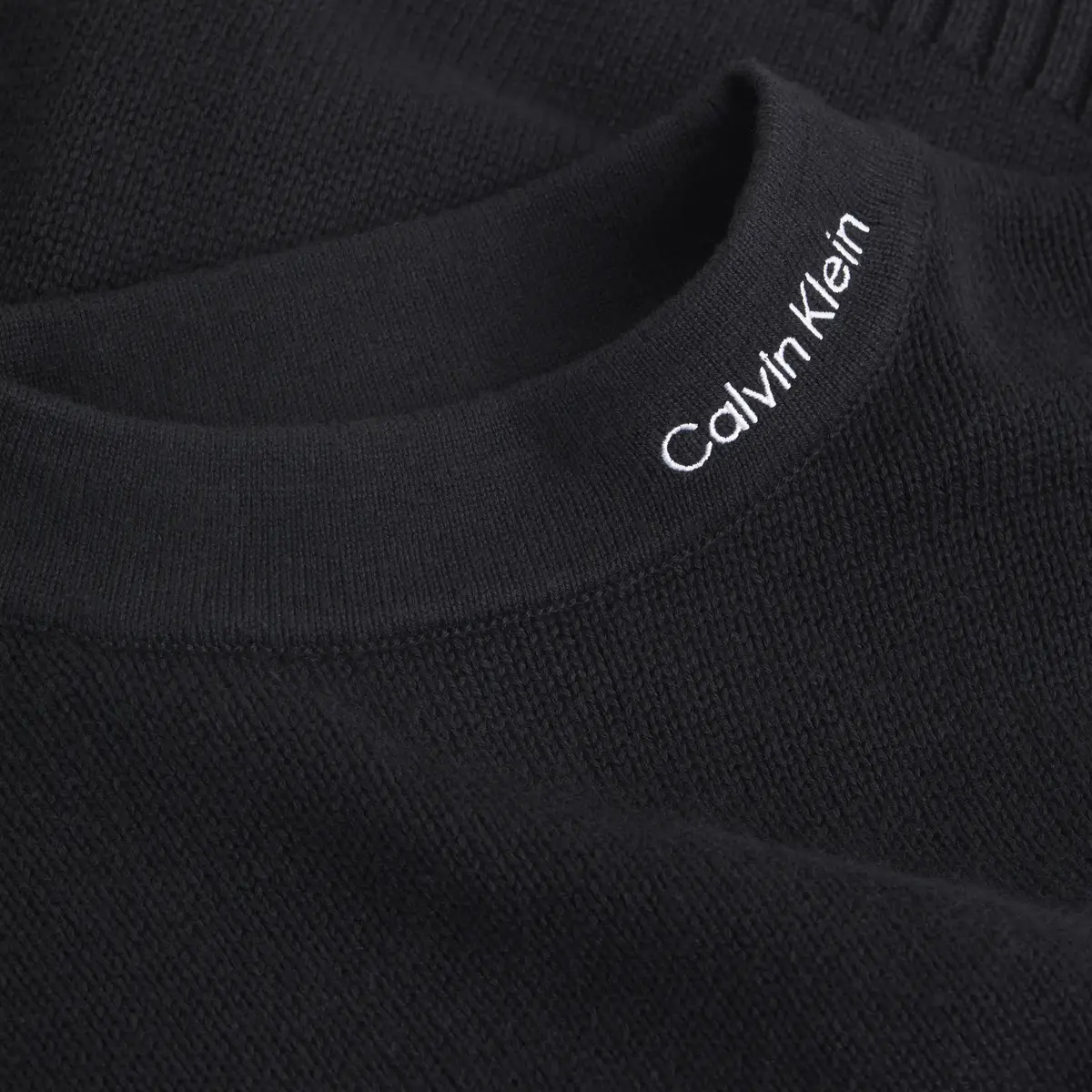 Calvin Klein LOGO EMBRO SWEATER Kadın Siyah Kazak