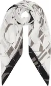 Calvin Klein LOGO SHAWL AOP 130X1 Kadın Beyaz Eşarp