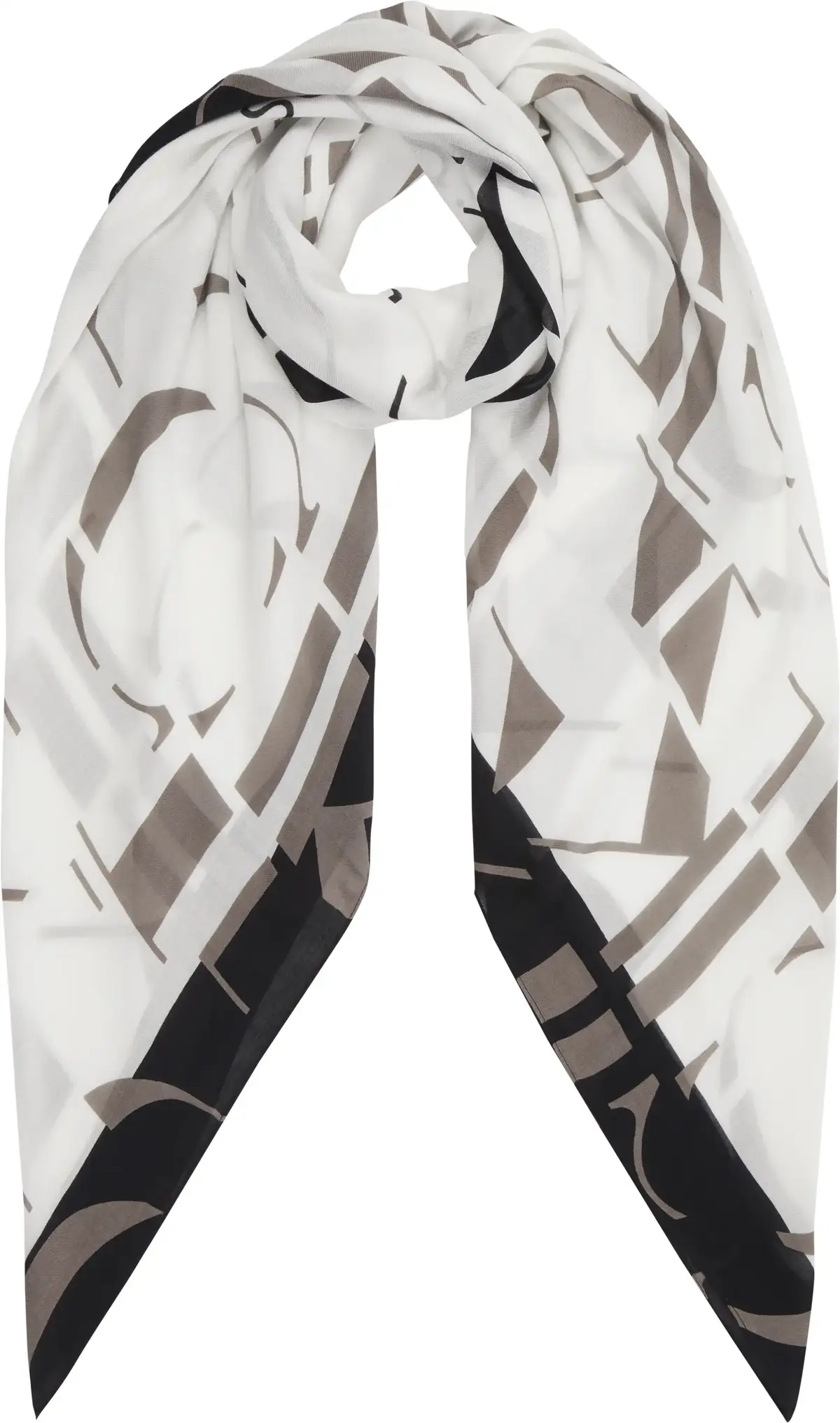 Calvin Klein LOGO SHAWL AOP 130X1 Kadın Beyaz Eşarp