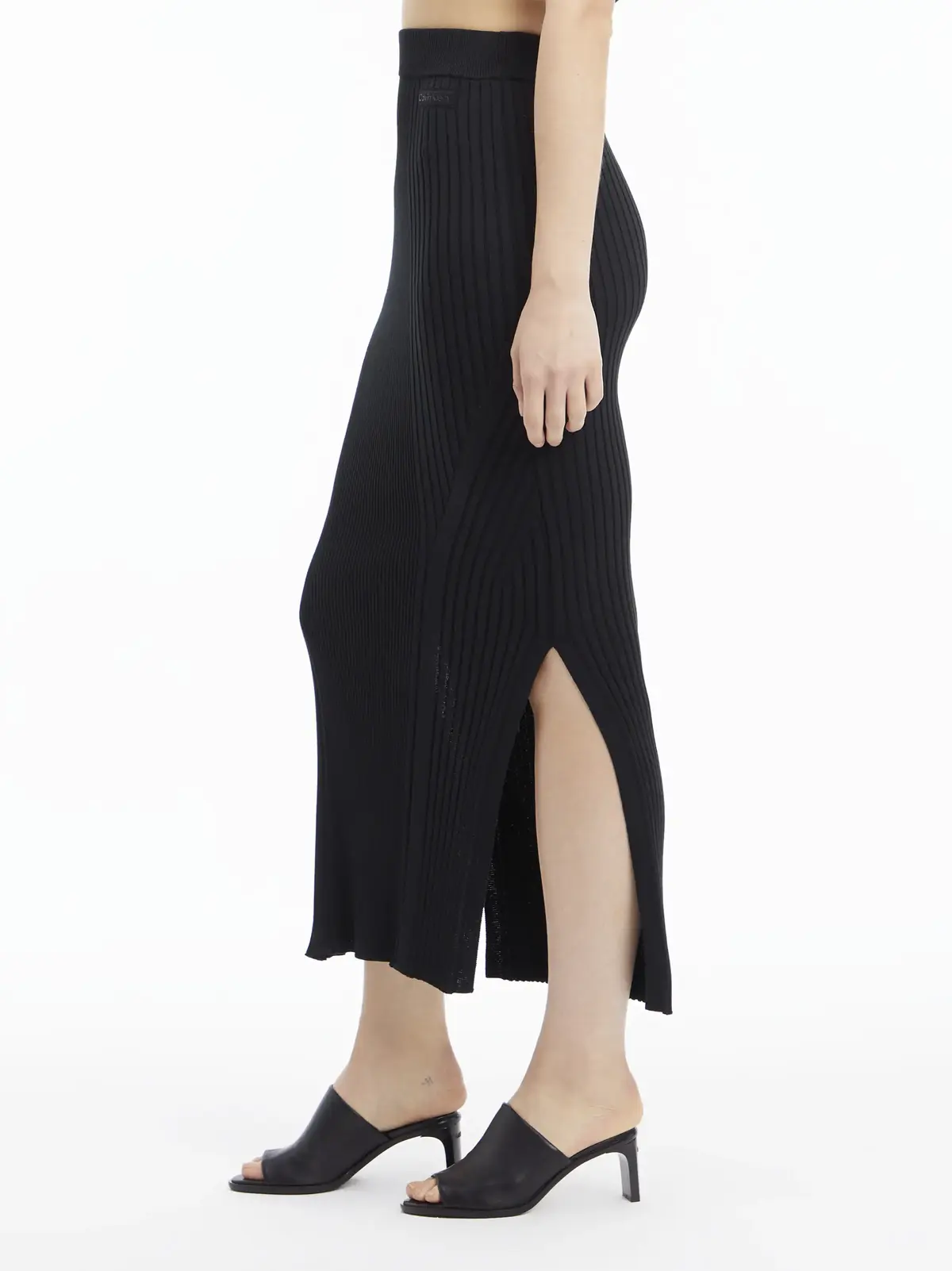 Calvin Klein ICONIC RIB MAXI SKIR Kadın Siyah Etek