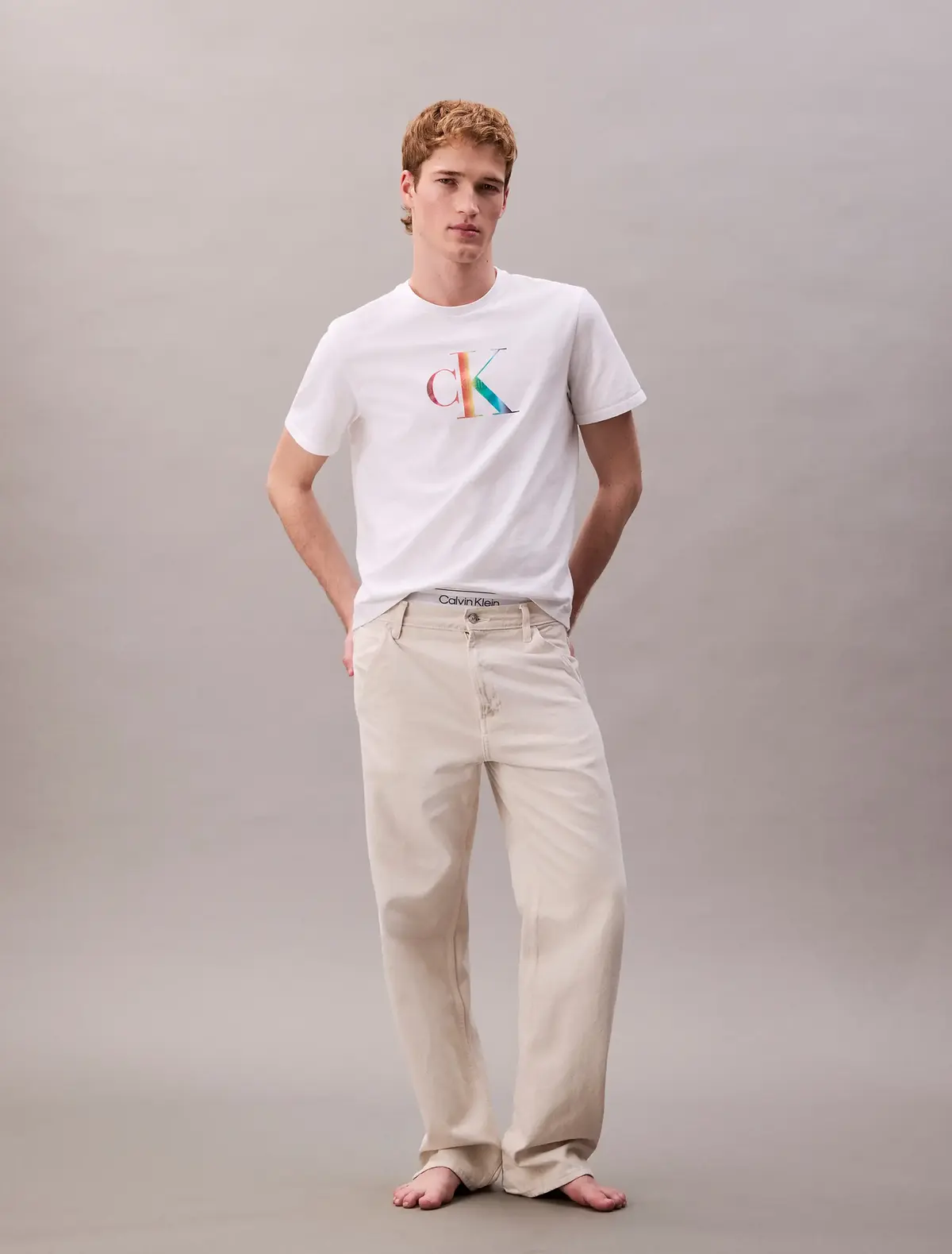 Calvin Klein SS 20S CK PRIDE25 GR Beyaz Erkek Tişört