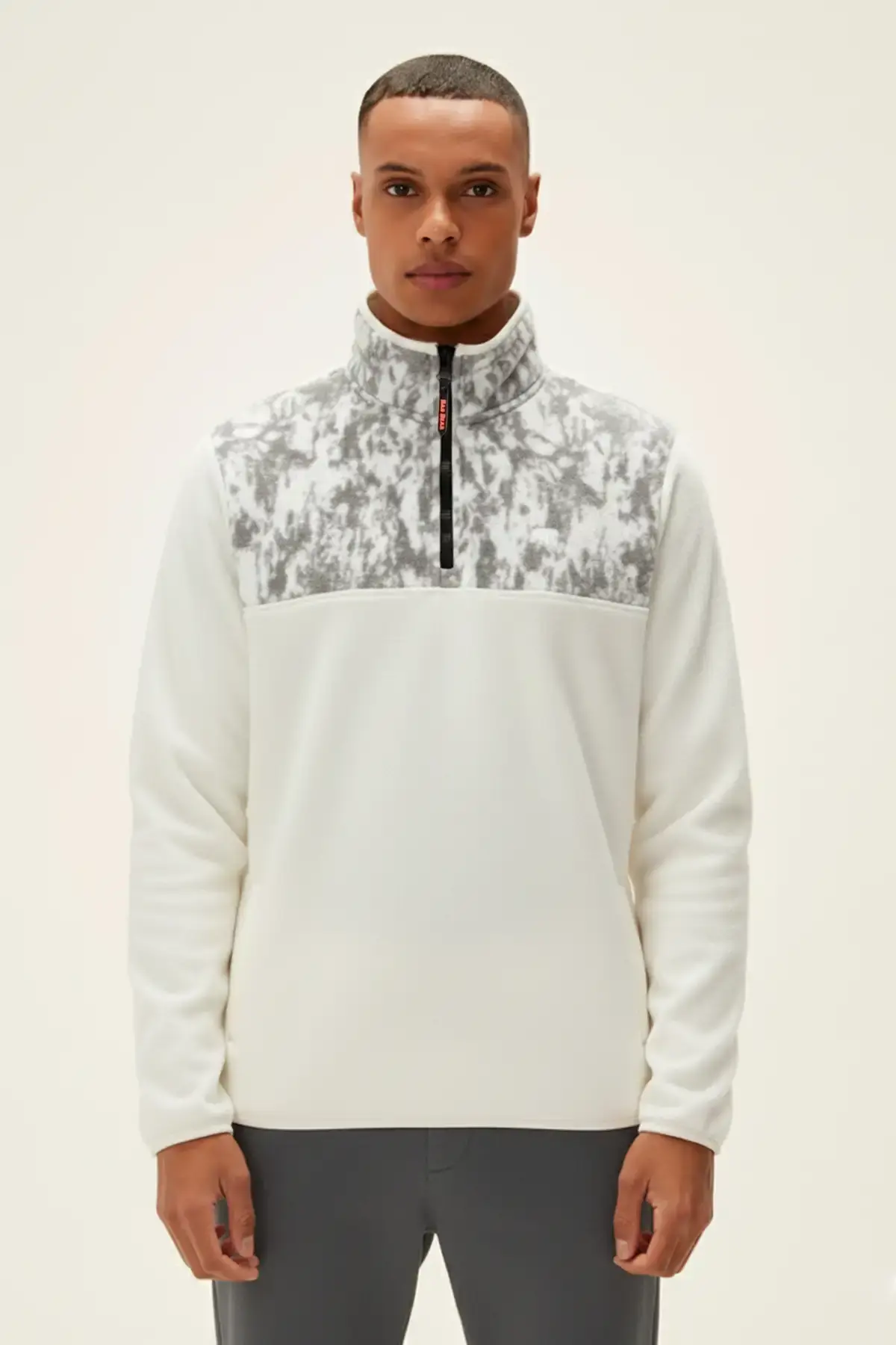 BAD BEAR TOO MUCH HALF ZIP Erkek Beyaz Sweatshirt