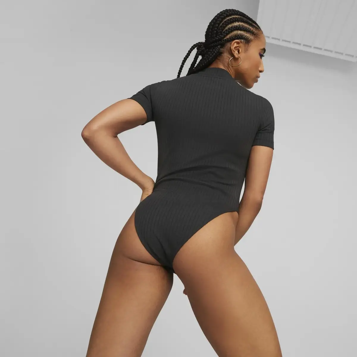 Puma CLASSICS Ribbed Bodysuit Siyah Kadın T-Shirt