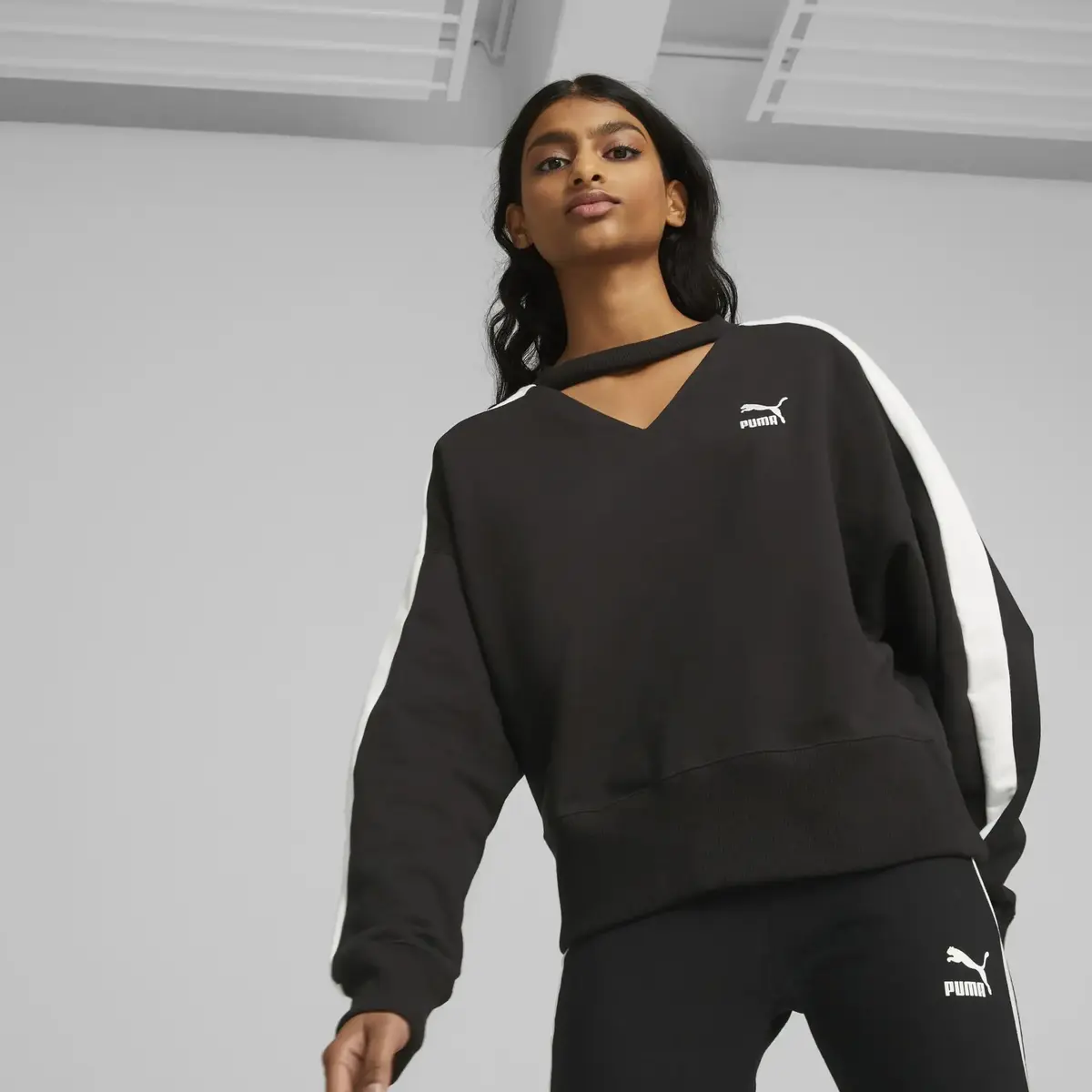 Puma T7 Crew Siyah Kadın Sweatshirt
