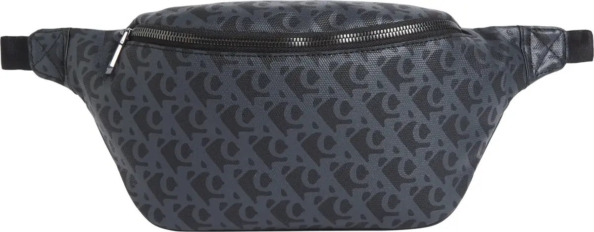 Calvin Klein MATTE AOP SQ WAISTBA, UB1 Siyah Erkek Çanta & Cüzdan