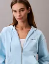 Calvin Klein MONOLOGO FRENCH TERRY FZ BF HOOD Mavi Kadın Sweatshirt