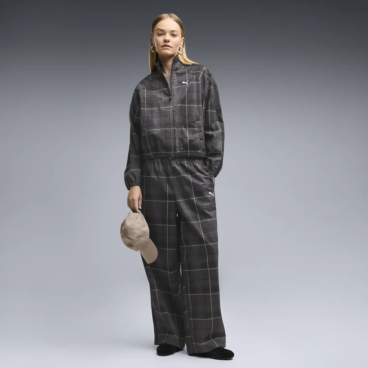 Puma T7 Tartan Woven Pants Siyah Kadın Pantolon