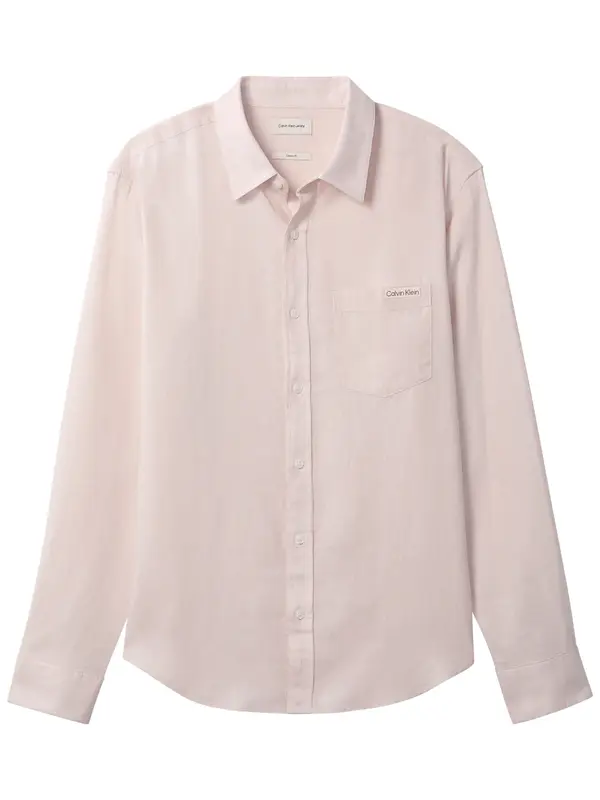 Calvin Klein LS SLD CAS LINEN CLS, POR, S Pembe Erkek Gömlek