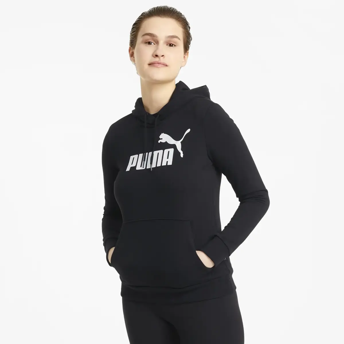 Puma ESS Logo Hoodie Siyah Kadın Tayt