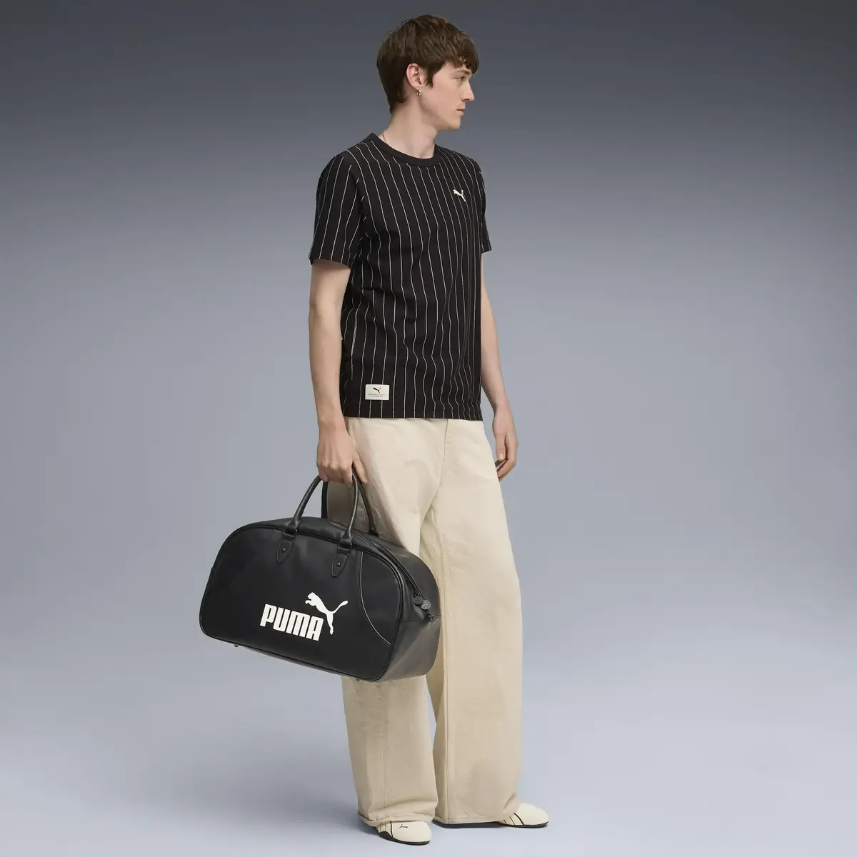 Puma PUMA CLASS Striped Tee Siyah Erkek T-Shirt