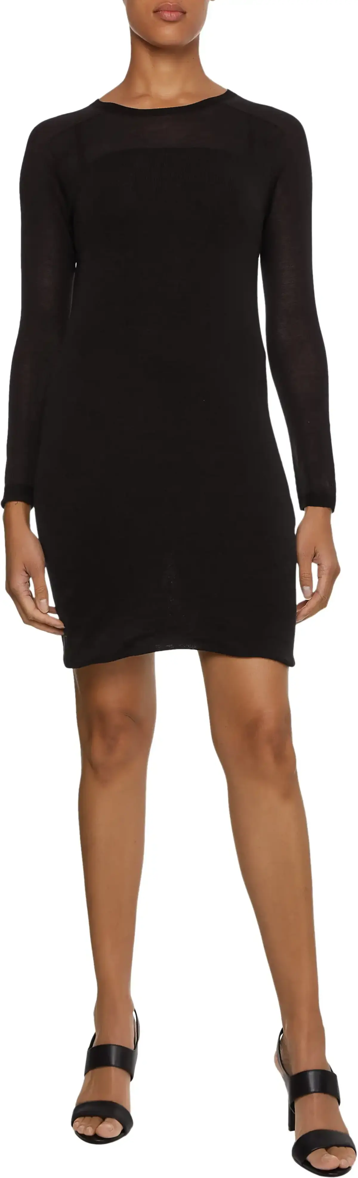 Calvin Klein SHEER KNIT BANDEAU M Kadın Siyah Elbise