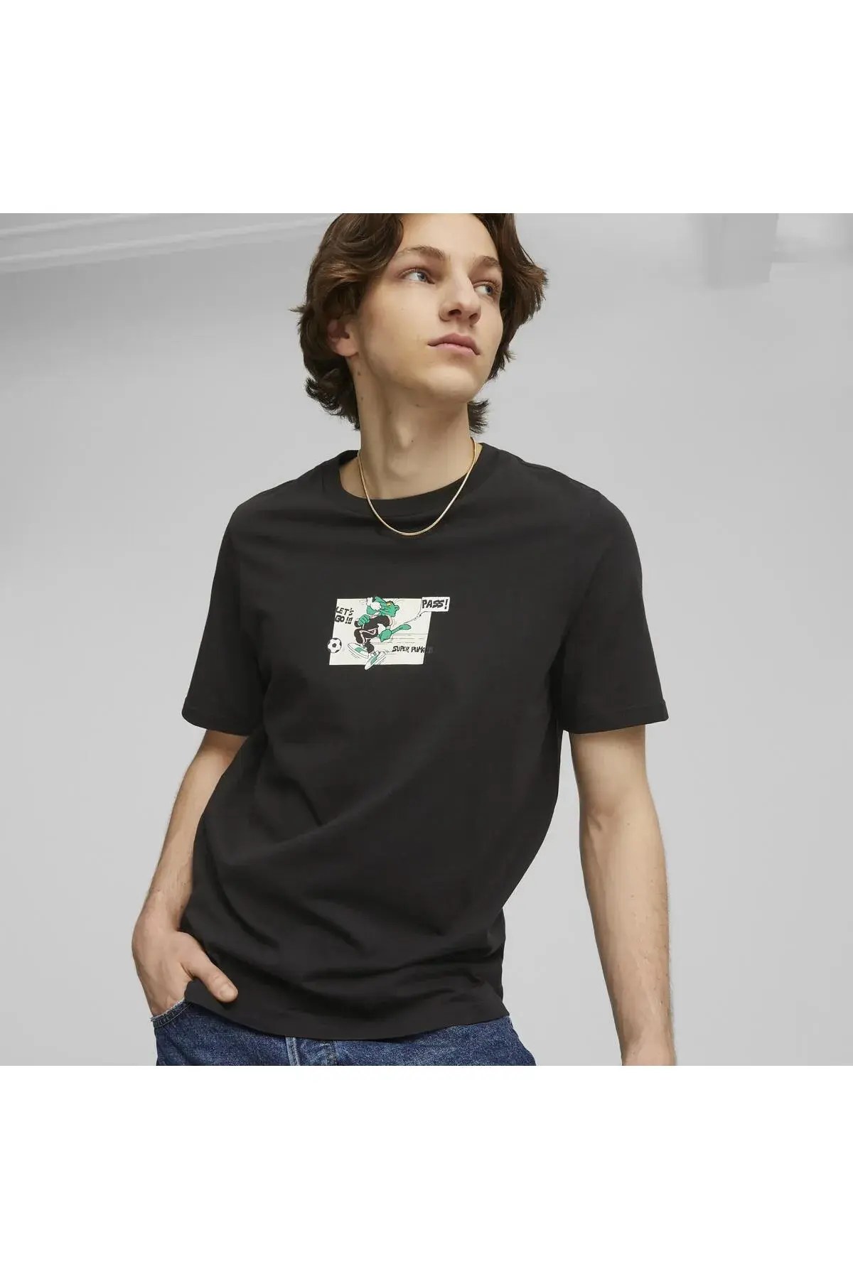 Puma CLASSICS SUPER PUMA Graphic Tee Siyah Erkek T-Shirt
