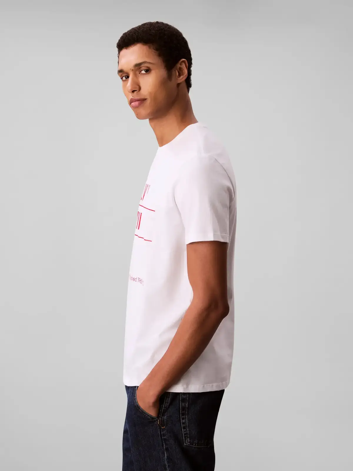 Calvin Klein SS 30S EU CALVIN KLE, YAA Beyaz Erkek T-Shirt