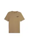 Puma ESS ELEVATED Embroidered Tee Bej Erkek T-Shirt