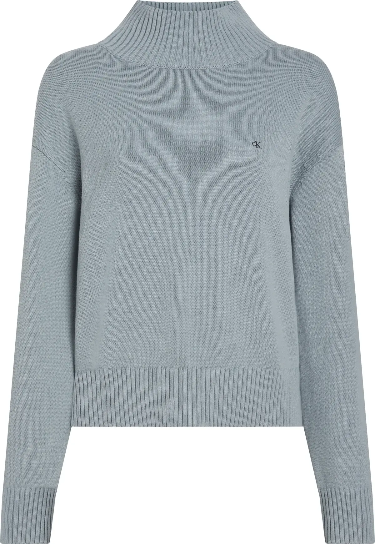 Calvin Klein MONOGRAM EMBRO HIGH Kadın Mavi Kazak