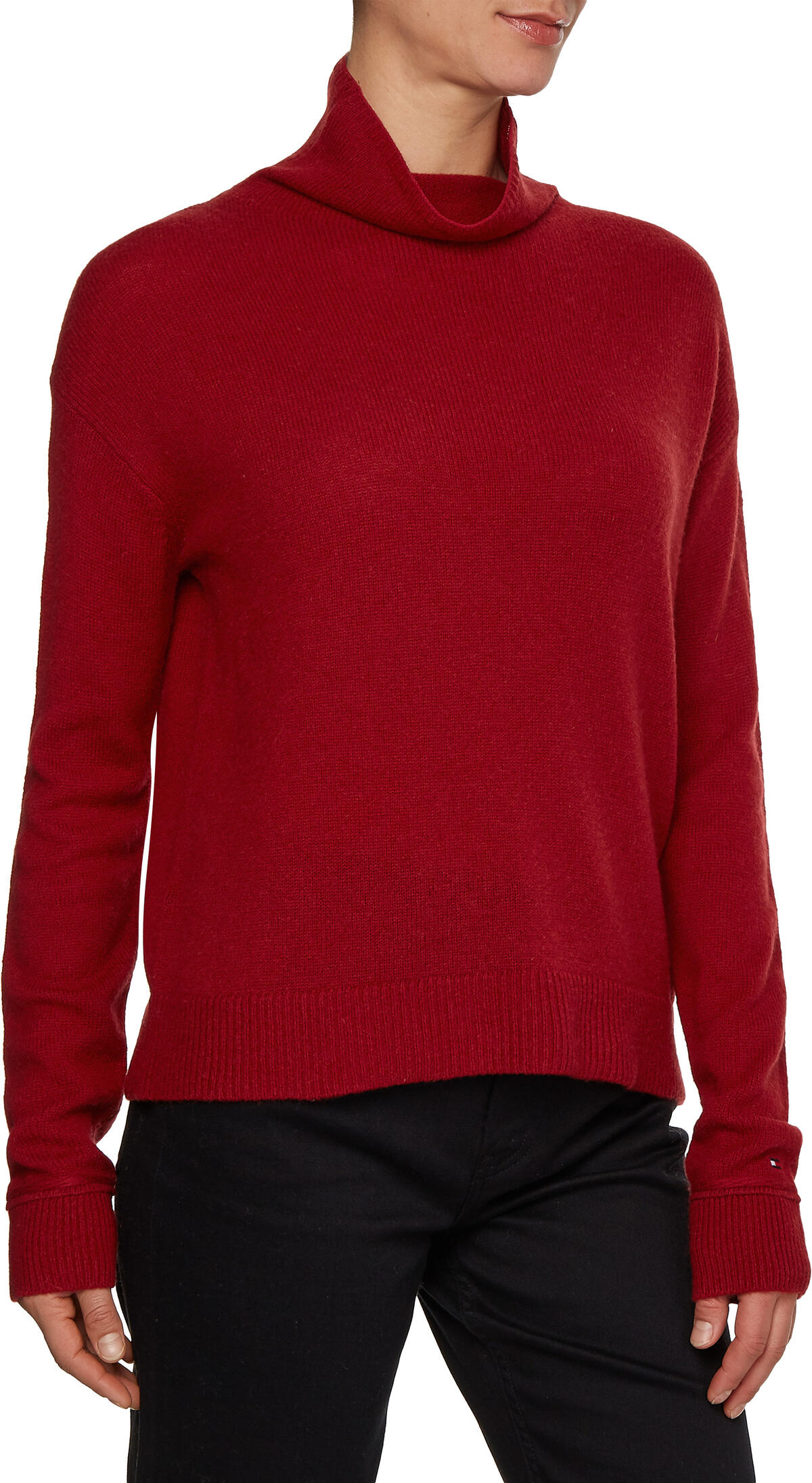 Tommy Hilfiger SOFTWOOL MOCK-NK SWE Kadın Bordo Kazak