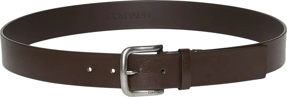 Calvin Klein ROUND BUCKLE TUMBLED 35MM Erkek Kahverengi Kemer