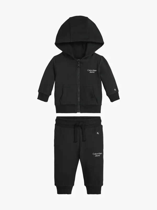 Calvin Klein STACK LOGO ZIP THROU Bebek Siyah Eşofman Takımı