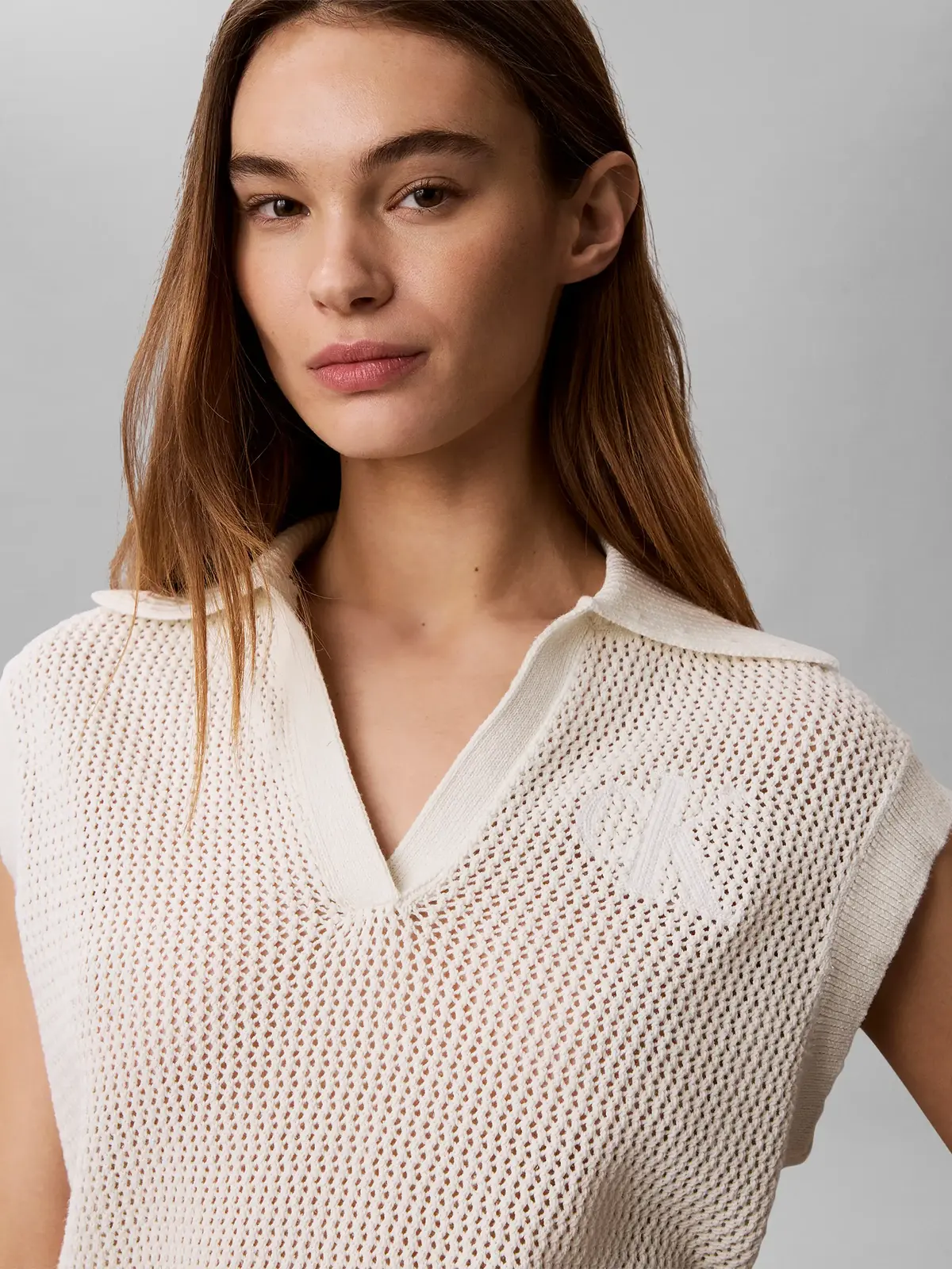 CROCHET CROPPED VEST, YAS