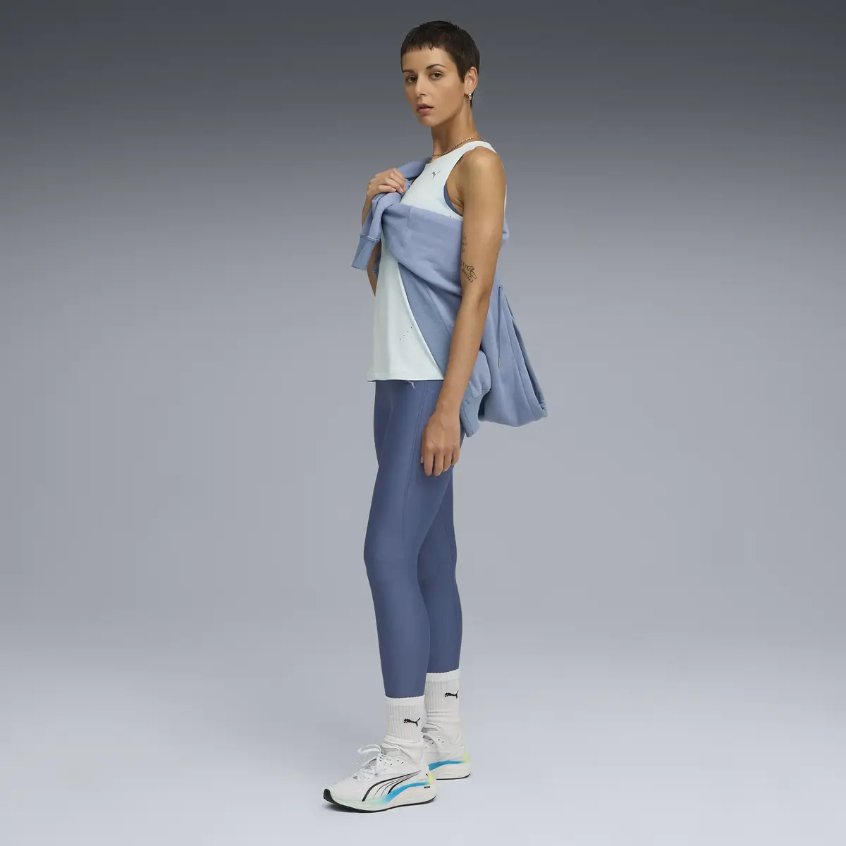 Puma EVERYDAY CLOUDSPUN TANK W Mavi Kadın Atlet