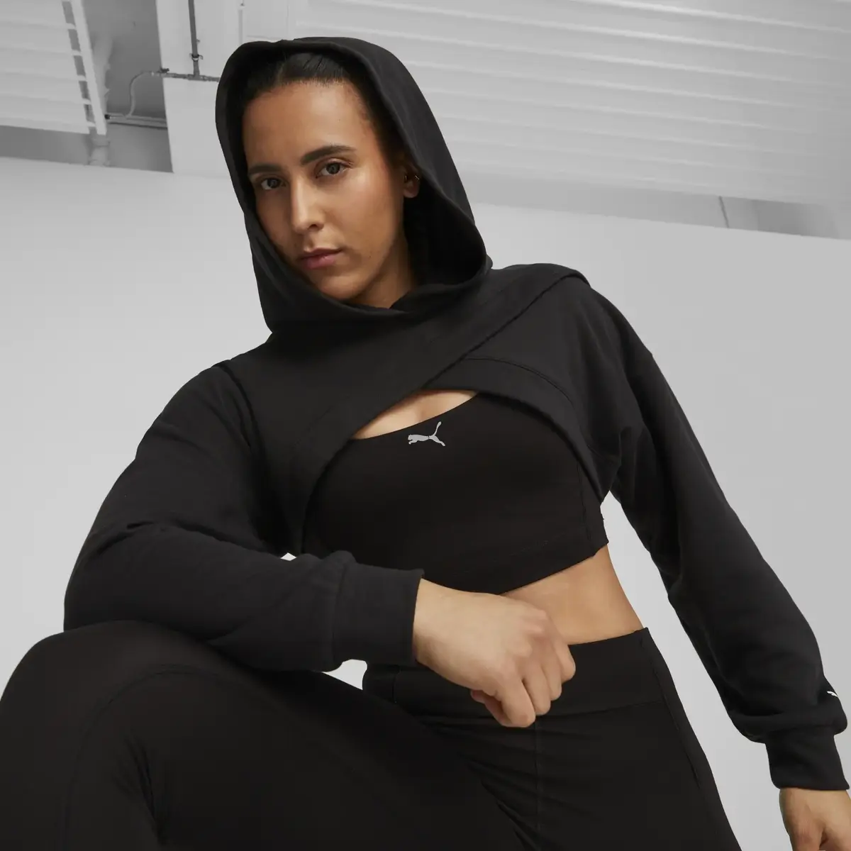 PUMA FIT MOVE CROP HOODIE Siyah Kadın Hoodie