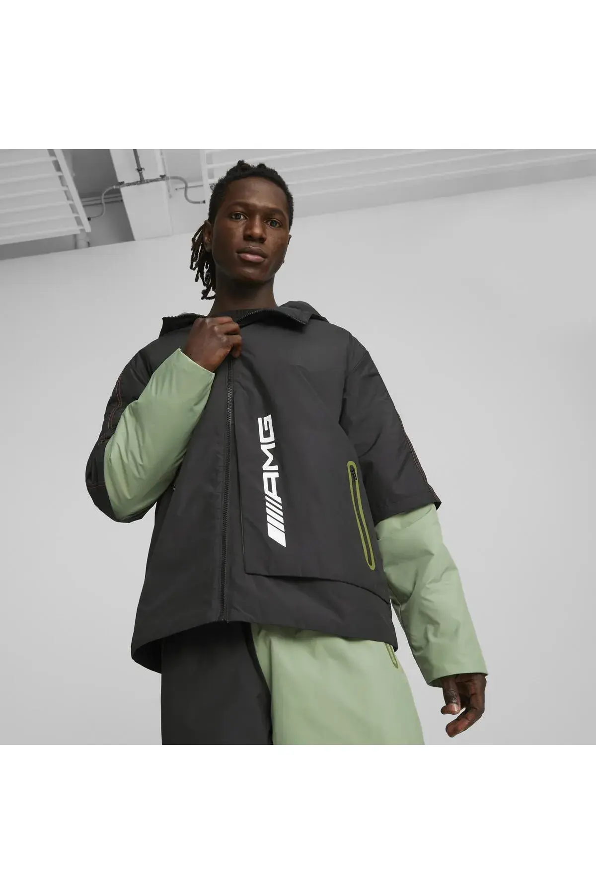 Puma AMG Statement Woven Jacket Siyah Erkek Fermuarlı Sweatshirt
