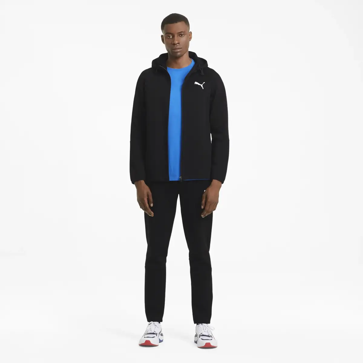 Puma EVOSTRIPE Core FZ Hoodie Siyah Erkek Fermuarlı Ceket