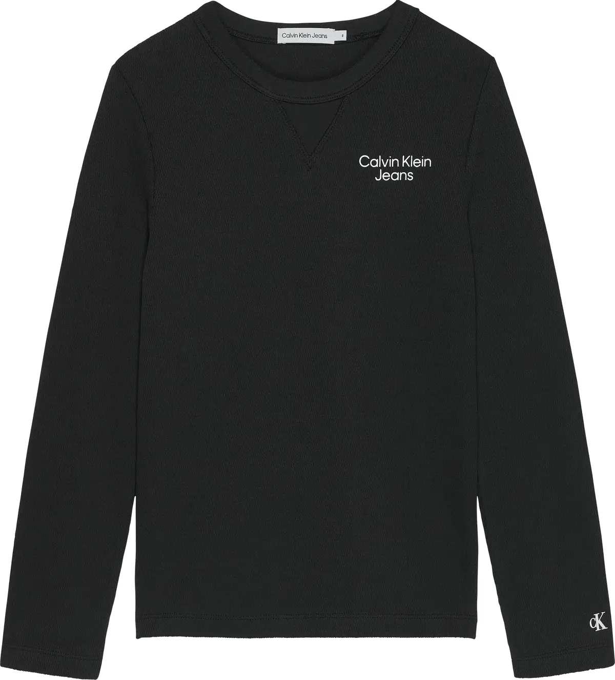 Calvin Klein MODERN WAFLE TOP LS Erkek Siyah T-Shirt