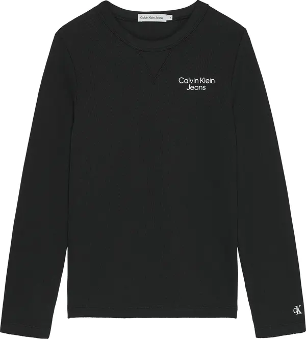 Calvin Klein MODERN WAFLE TOP LS Erkek Siyah T-Shirt
