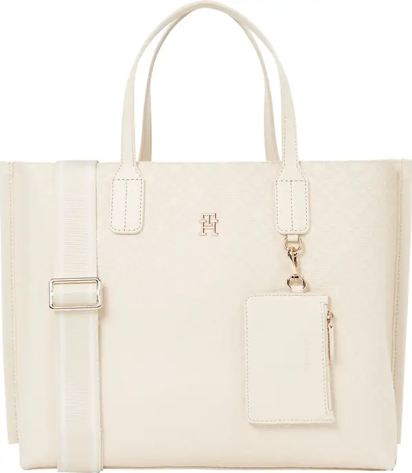 Tommy Hilfiger TH DISTINCT SATCHEL, AA8 Krem Kadın Çanta