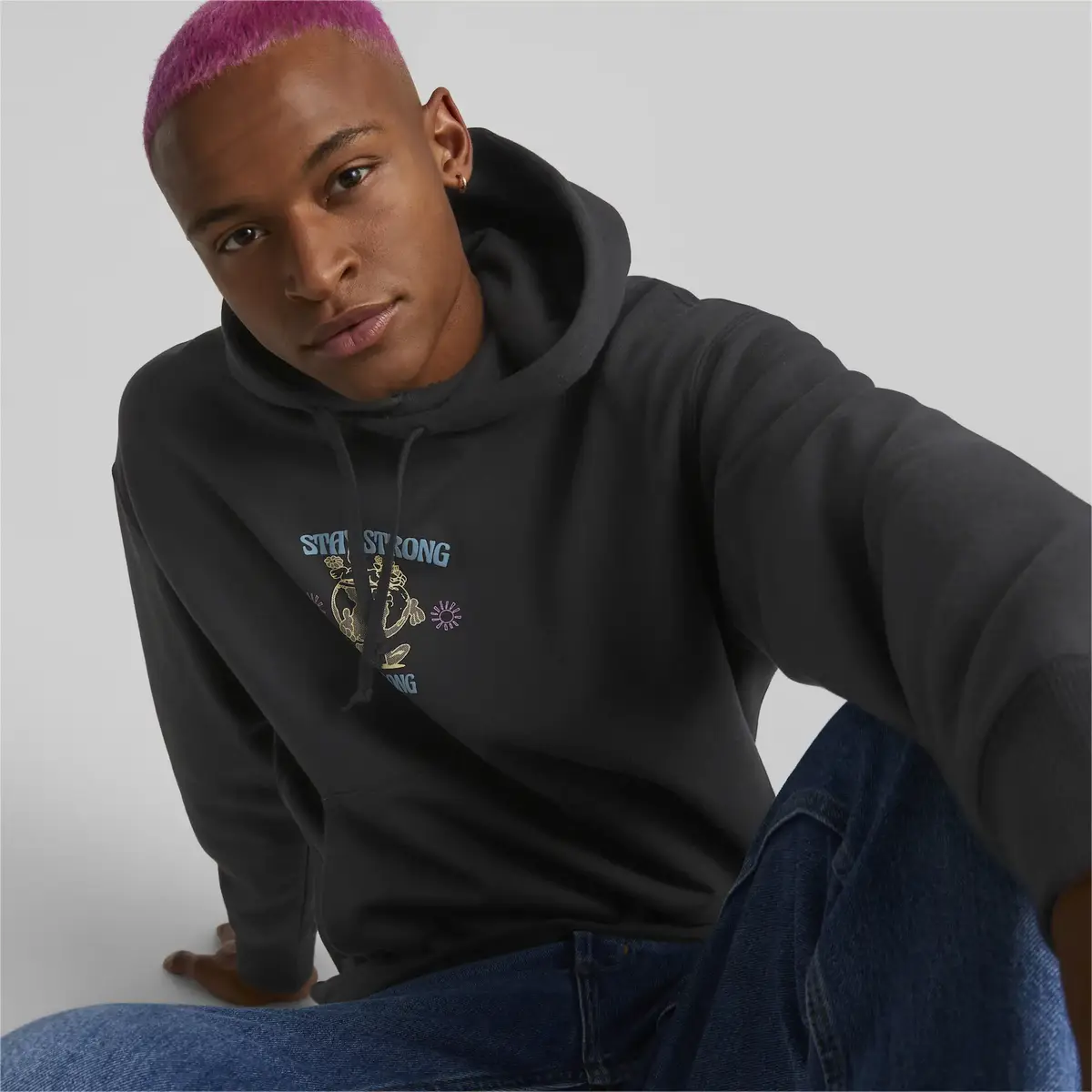 Puma Downtown Graphic Hoodie Siyah Erkek Sweatshirt