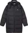 Calvin Klein ESS LONG HOODED DOWN Erkek Siyah Şişme Mont
