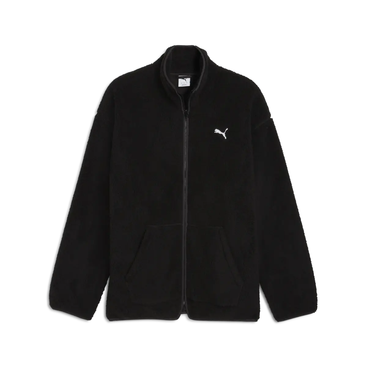 PUMA ESS ELEVATED Sherpa Full-Zip Erkek Siyah Fermuarlı Sweatshirt