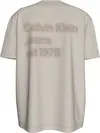 Calvin Klein WASHED PUFF PRINT TE Erkek Krem T-Shirt