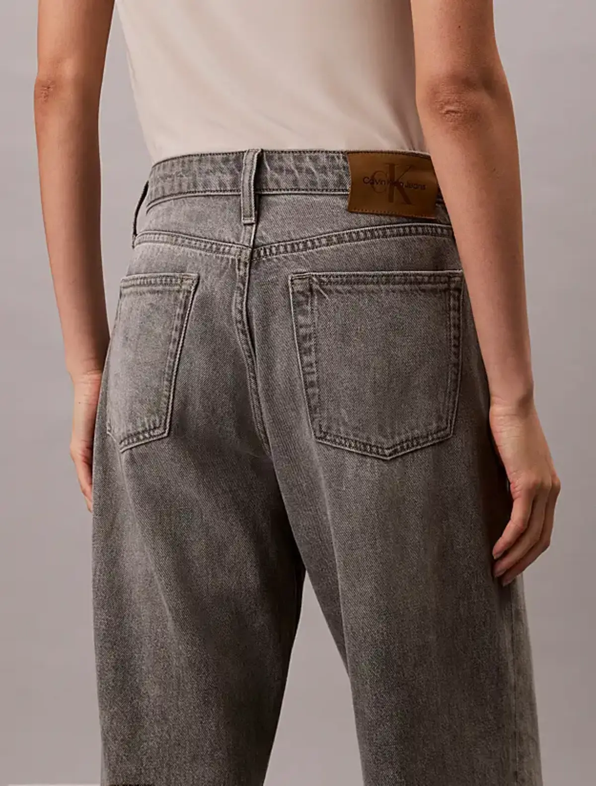 Calvin Klein LOW RISE BAGGY GREY DOVE Gri Kadın Jeans