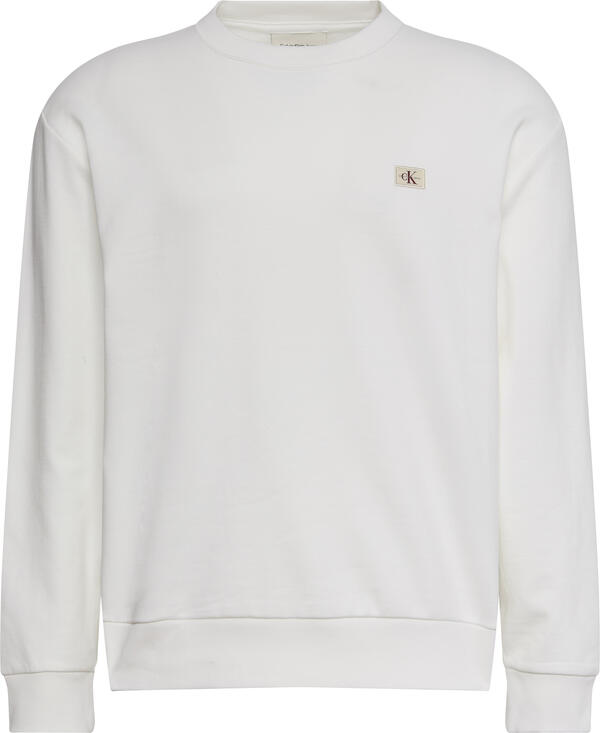 Calvin Klein LS EU 350TERRY BADGE CN SWTSHRT Beyaz Erkek Sweatshirt