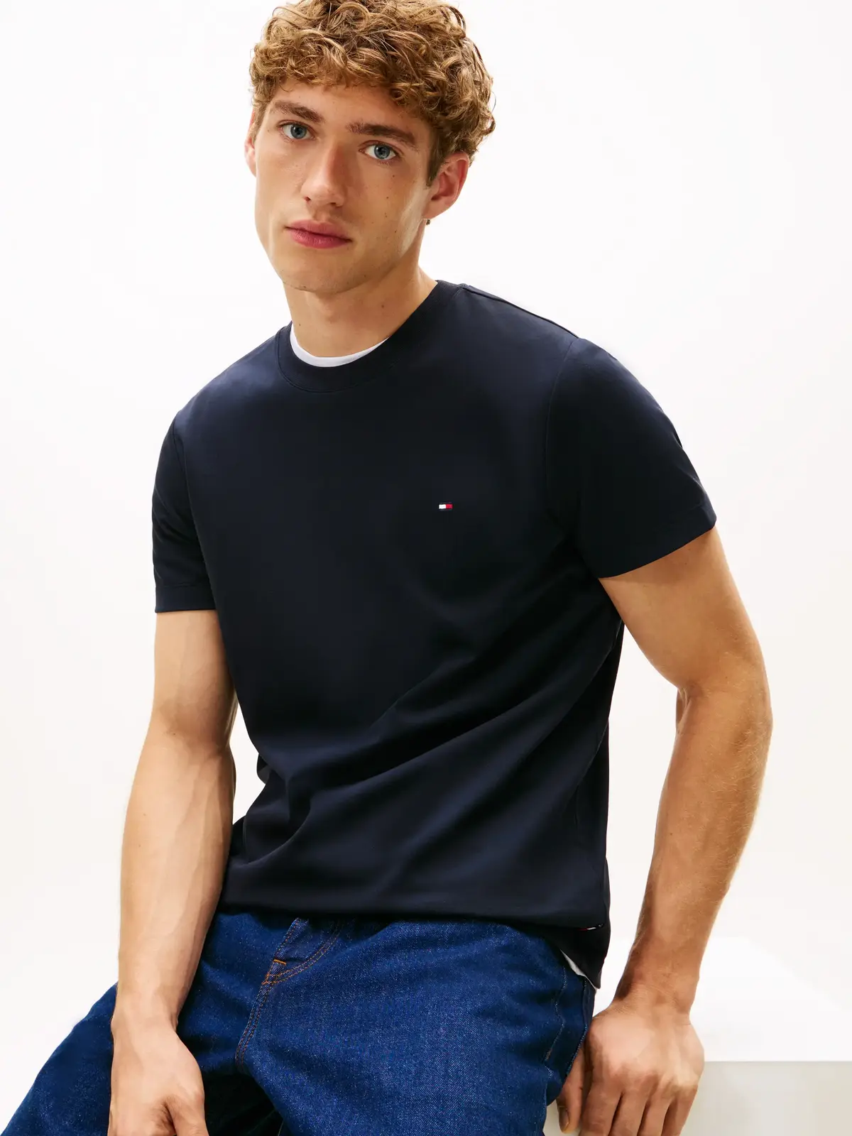 Tommy Hilfiger LUXURY INTERLOCK TEE, DW5 Siyah Erkek T-Shirt & Polo