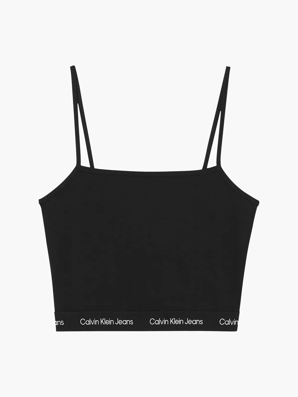 Calvin Klein LOGO TAPE STRAPPY TO Kadın Siyah T-Shirt