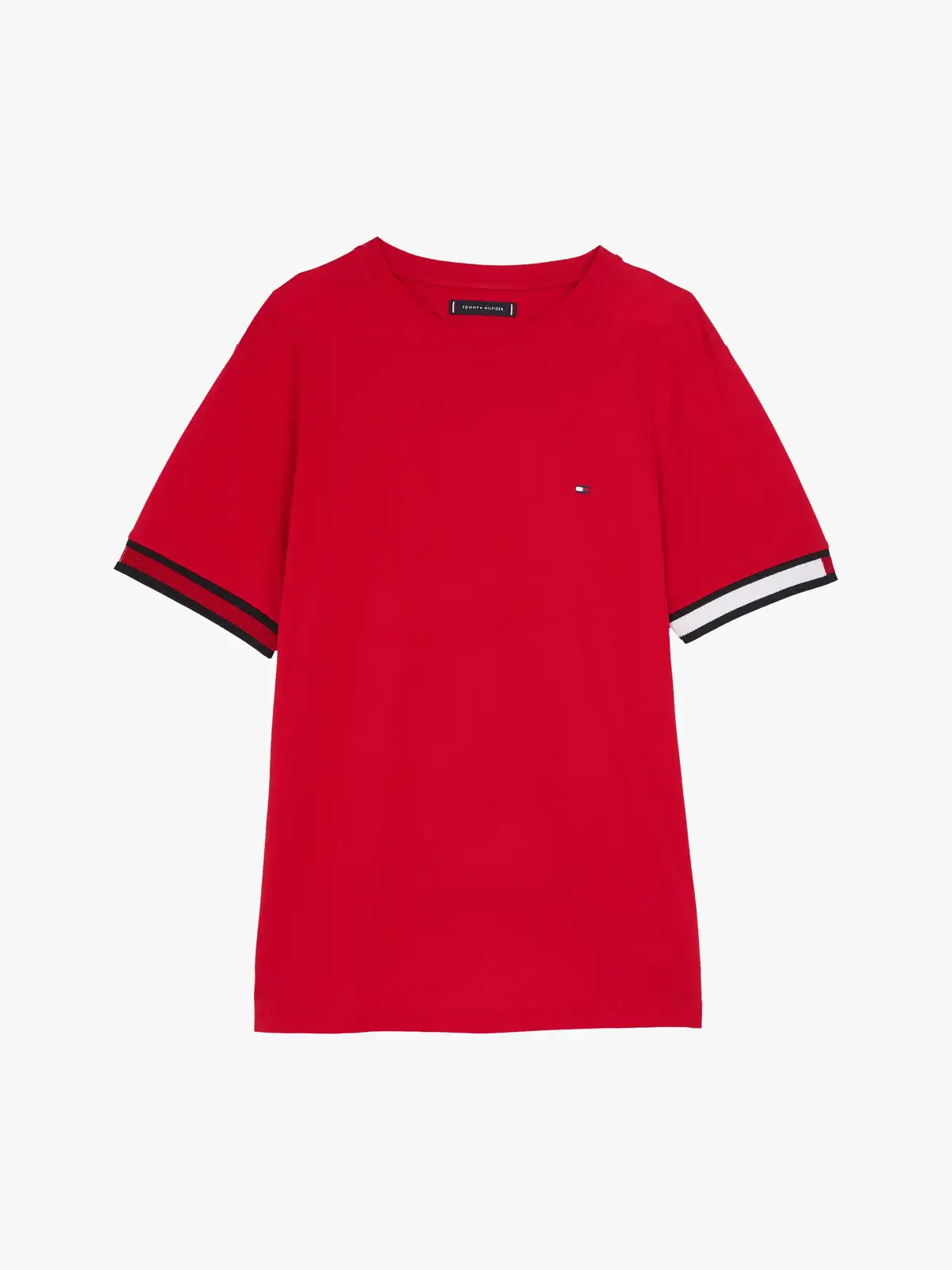 Tommy Hilfiger GLOBAL STRIPE FLAG C, XLD Kırmızı Erkek T-Shirt & Polo