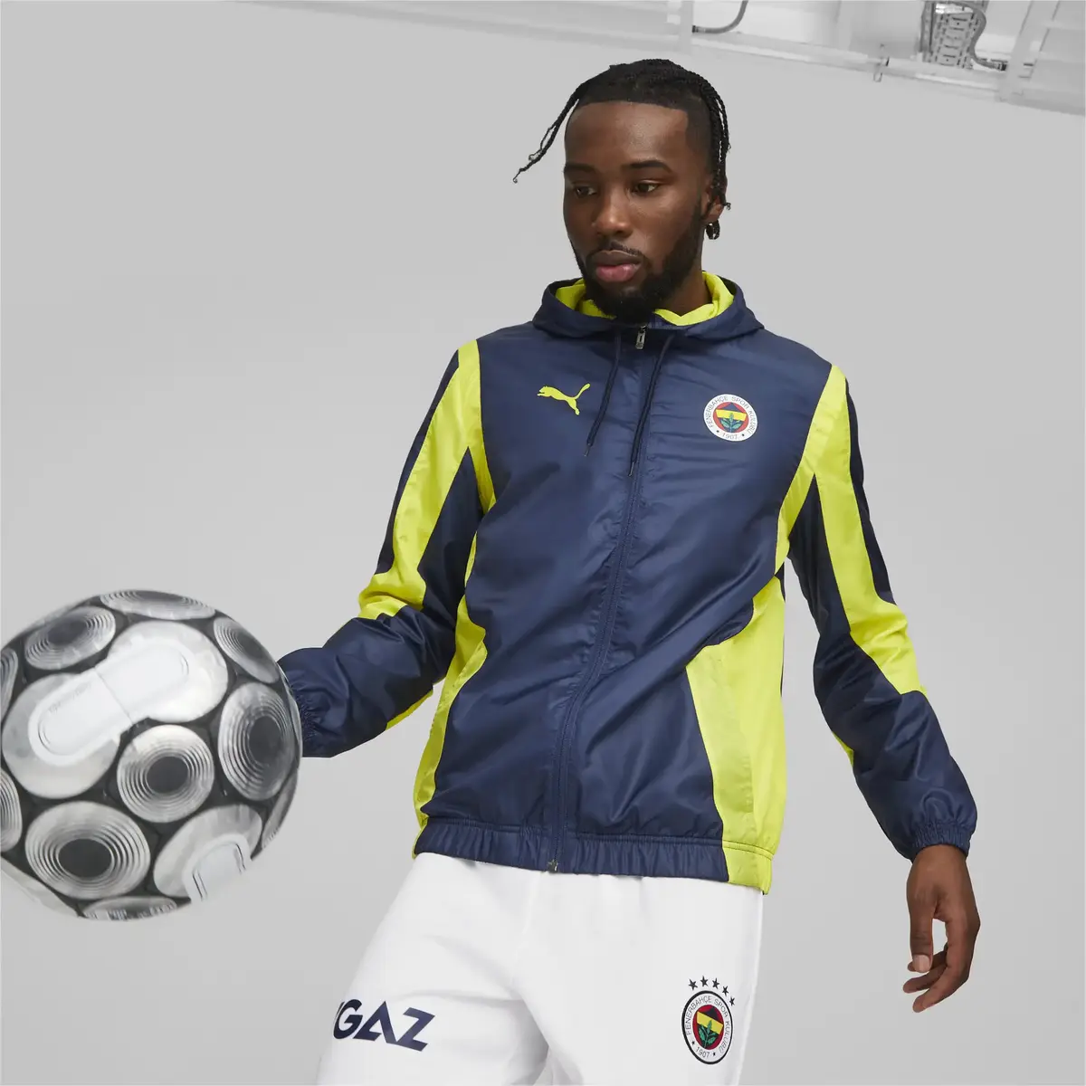 Puma Fsk Prematch Woven Anthem Jacket Medieval Blue-Blazıng Yellow Sarı Erkek Ceket