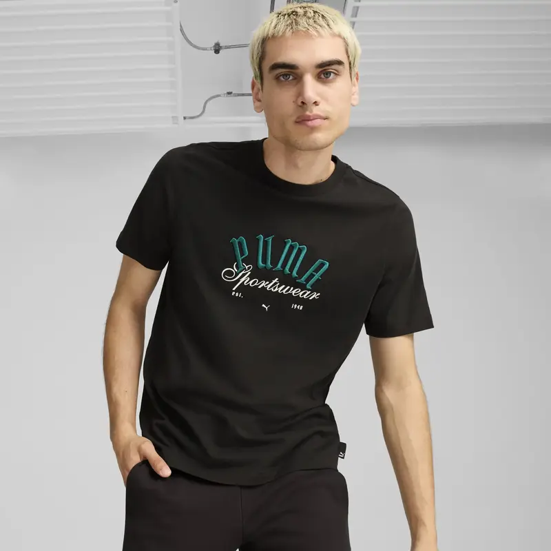 Puma GRAPHICS Sportswear Tee Siyah Erkek T-Shirt