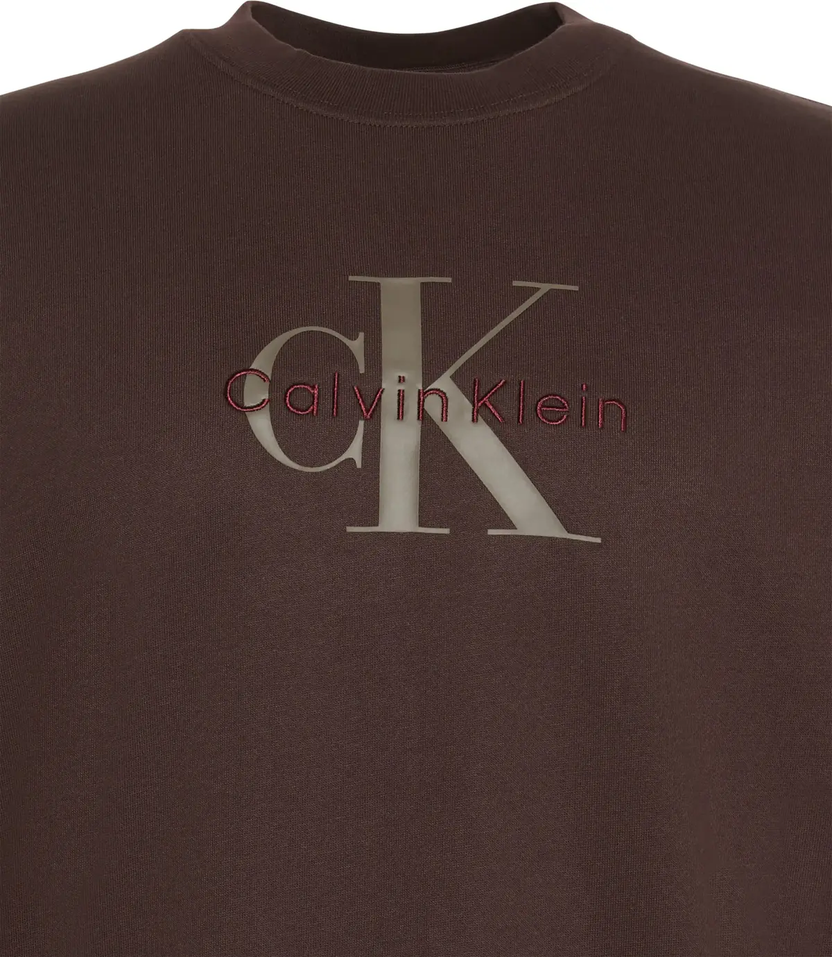 Calvin Klein LS EU 350TERRY MONOLOGO CN SWTSH Erkek Kahverengi Sweatshirt
