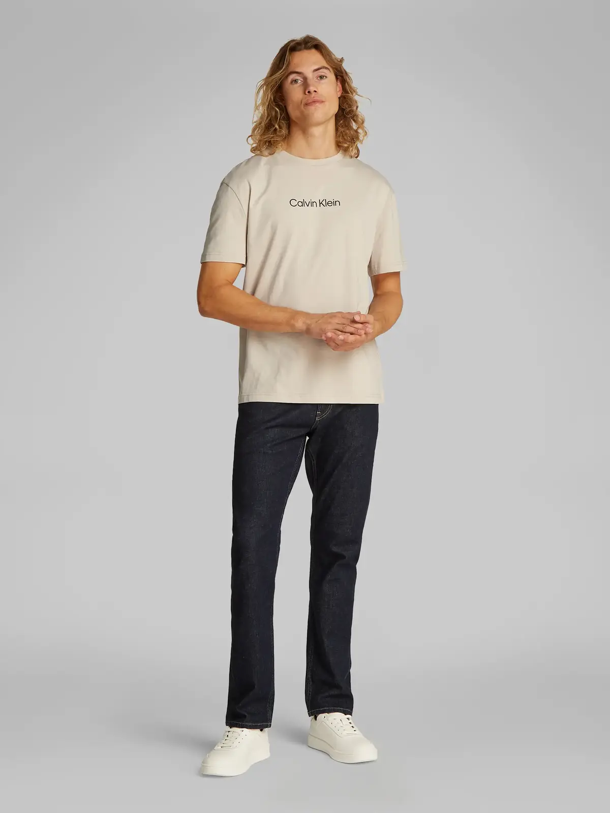 Calvin Klein HERO LOGO COMFORT Bej Erkek Tişört