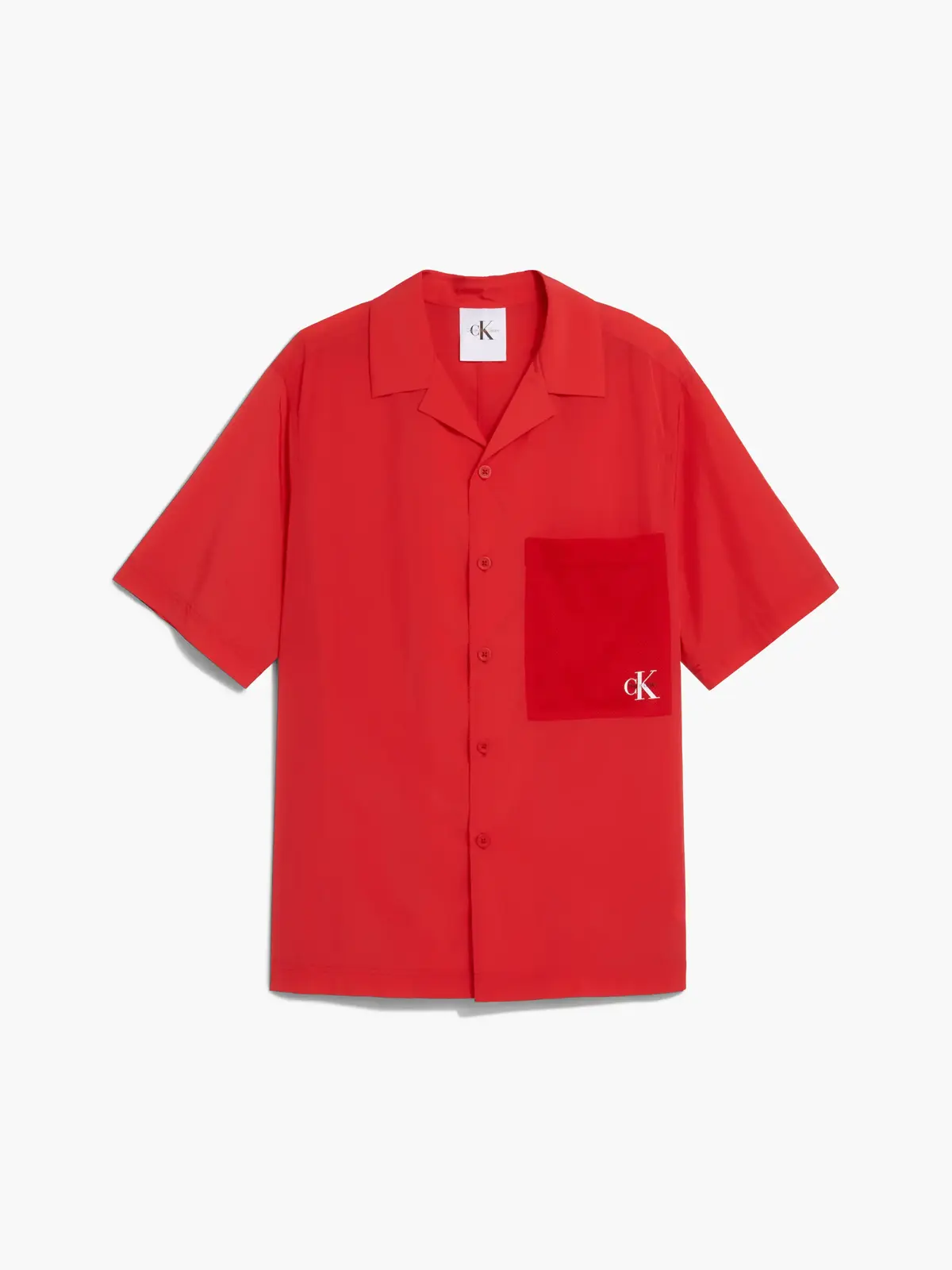 Calvin Klein WOVEN SS SHIRT Erkek Kırmızı Gömlek