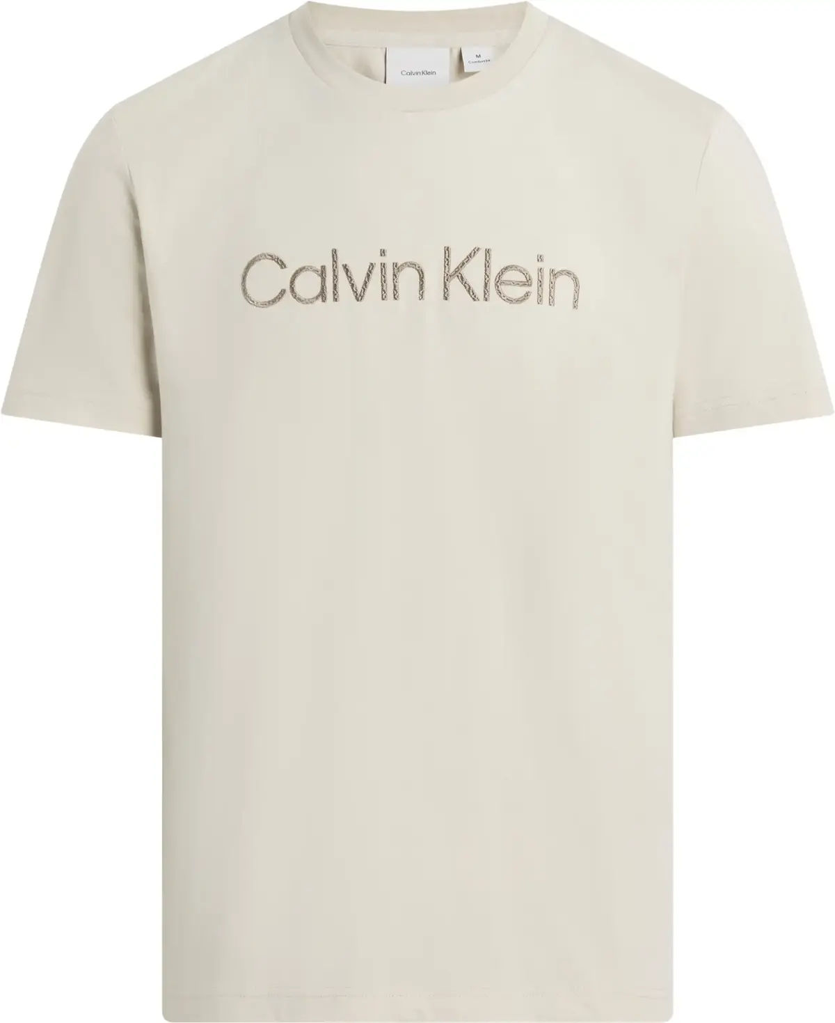 Calvin Klein TEXTURED EMBROIDERY, PDV Krem Erkek T-Shirt & Polo