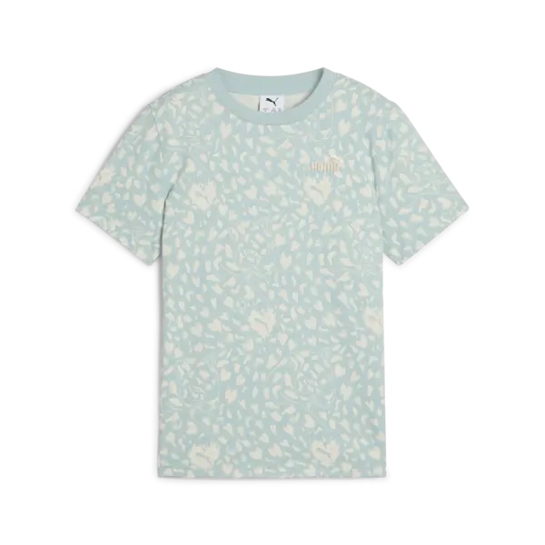 Puma FLAMING LOVE AOP Tee Mavi Kız Çocuk T-Shirt & Polo